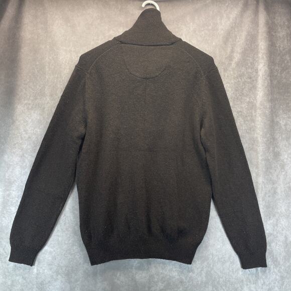 Jos. A. Bank Reserve Lambs Wool Blend Sweater Brown w/Tan Collar Men's XL - Picture 5 of 6